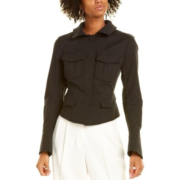A.L.C. NWT Black Lorimer II Cropped Jacket Cargo Pockets ALC 6 - Picture 1 of 8